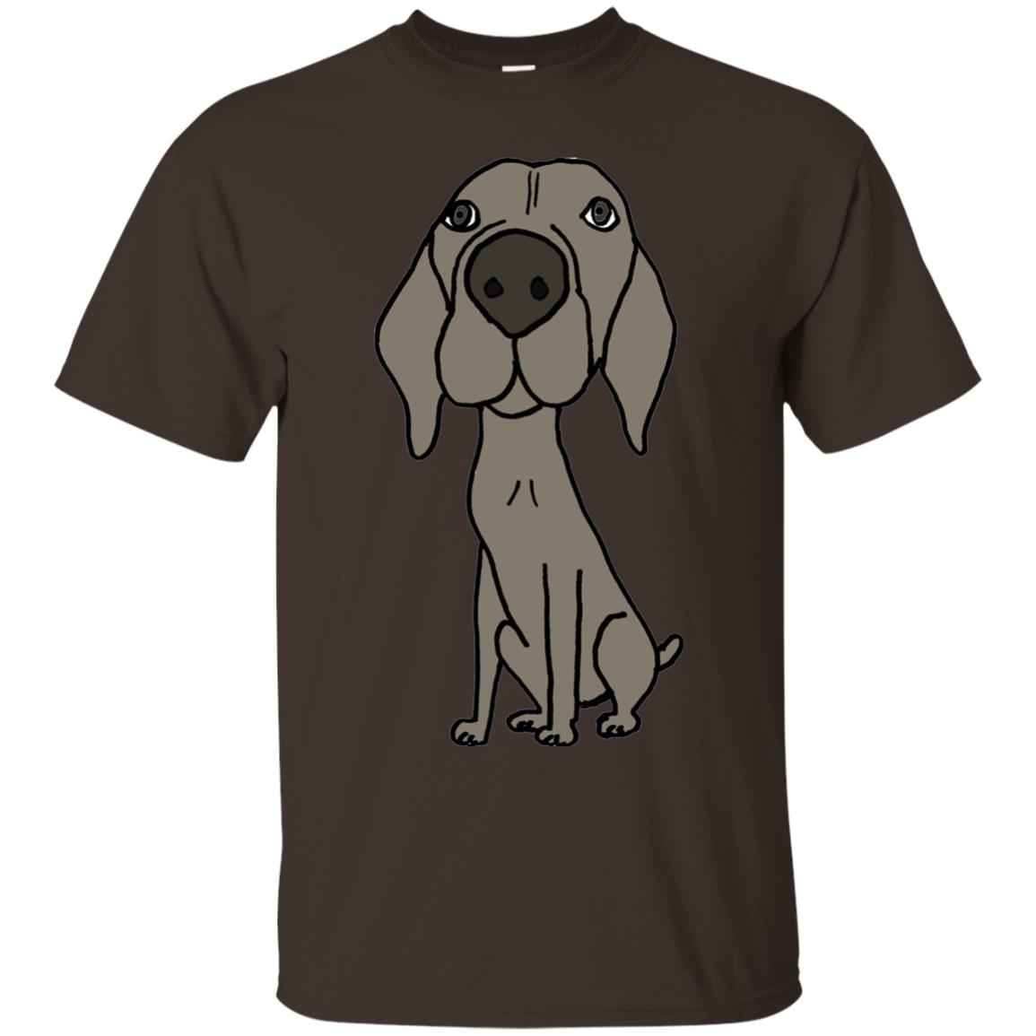 Smiletodaytees Funny Weimaraner Dog Cartoon T-shirt Dark Chocolate