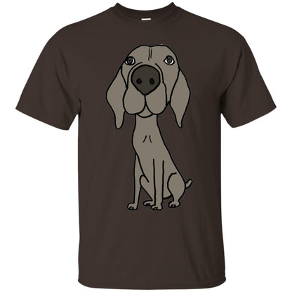 Smiletodaytees Funny Weimaraner Dog Cartoon T-shirt Dark Chocolate