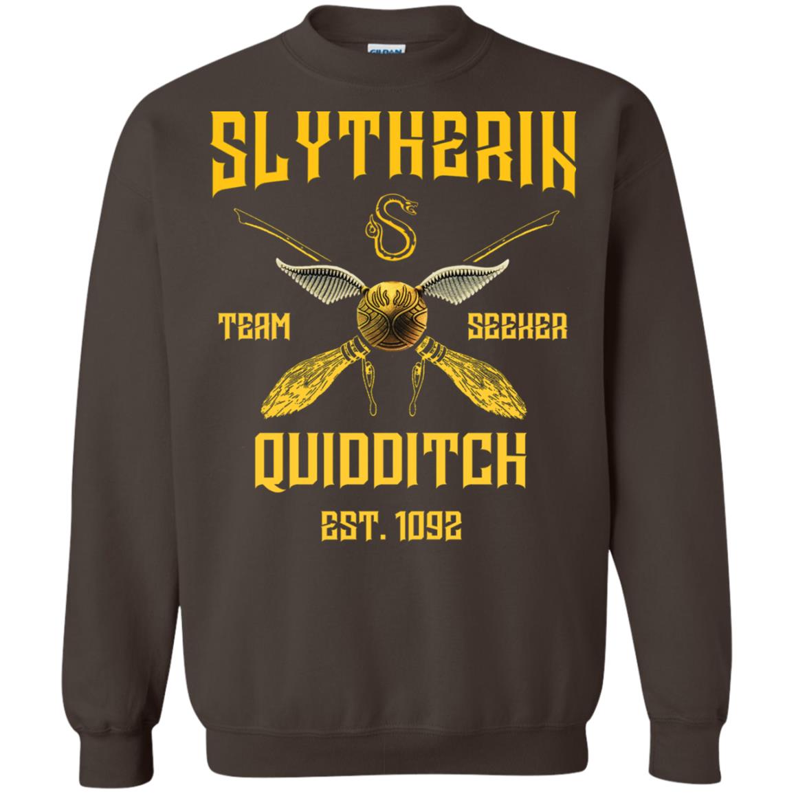 Slytherin Quiddith Team Seeker Est 1092 Harry Potter Shirt Dark Chocolate