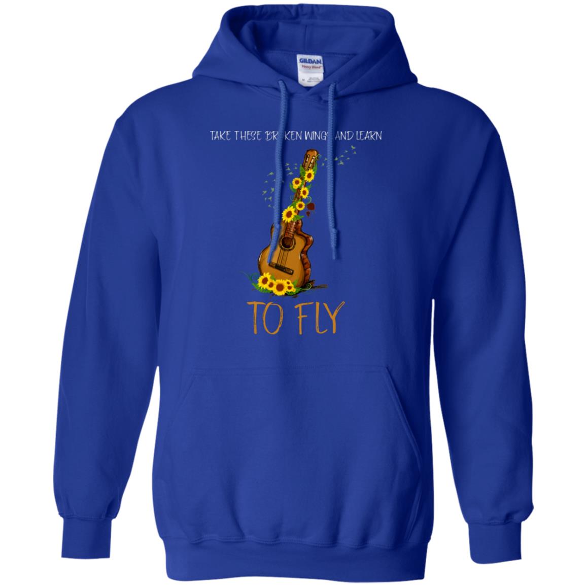Take These Broken Wings And Learn To Fly Guitar Quote Shirt Royal