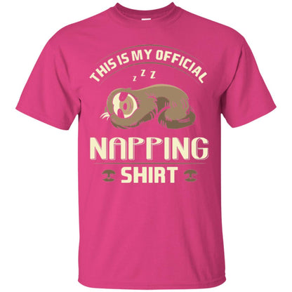 Lazy Baby Sloth My Official Napping T-shirt Heliconia