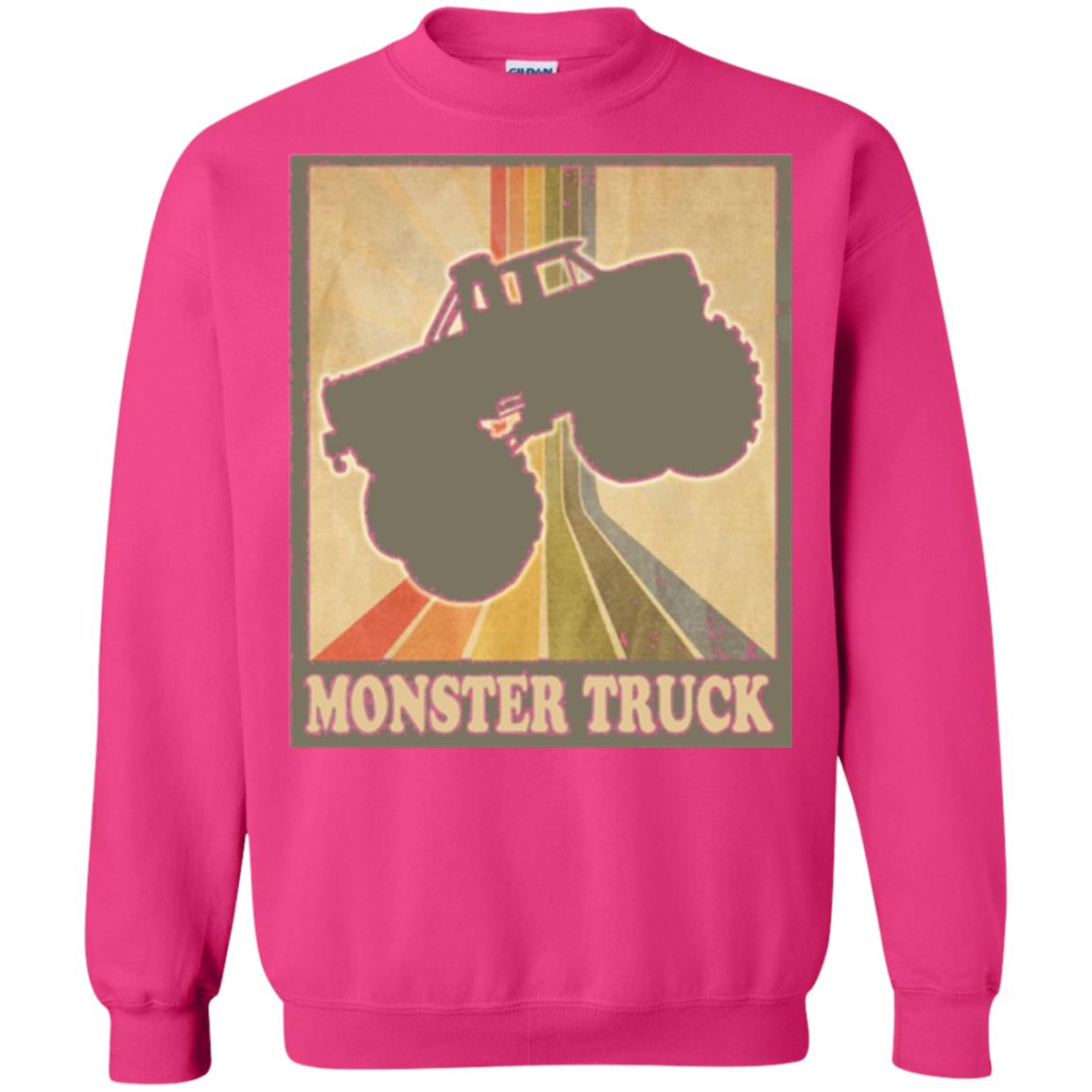 Vintage Big Size Truck Tee Retro Monster Truck T Shirt Heliconia