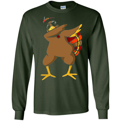 Thanksgiving T-shirt Dabbing Turkey Forest Green