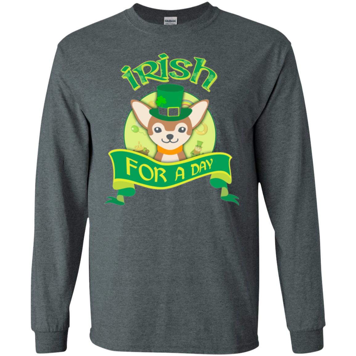 Saint Patrick_s Day T-shirt Amazing I_m Irish Chihuahua Dark Heather
