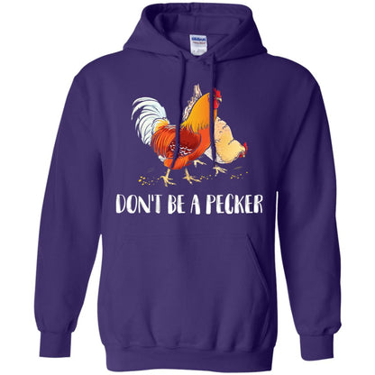 Chicken Lover T-shirt Don_t Be A Pecker Purple