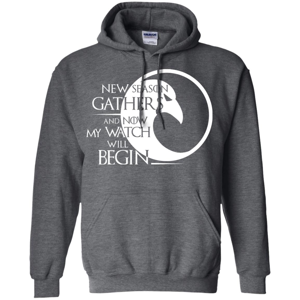 New Season Gathers And Now My Watch Will Begin Game Of Thrones Fan T-shirt Dark Heather
