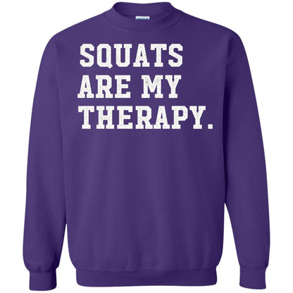 Funny Gym Workout T-shirt Squats Are My Therapy Purple