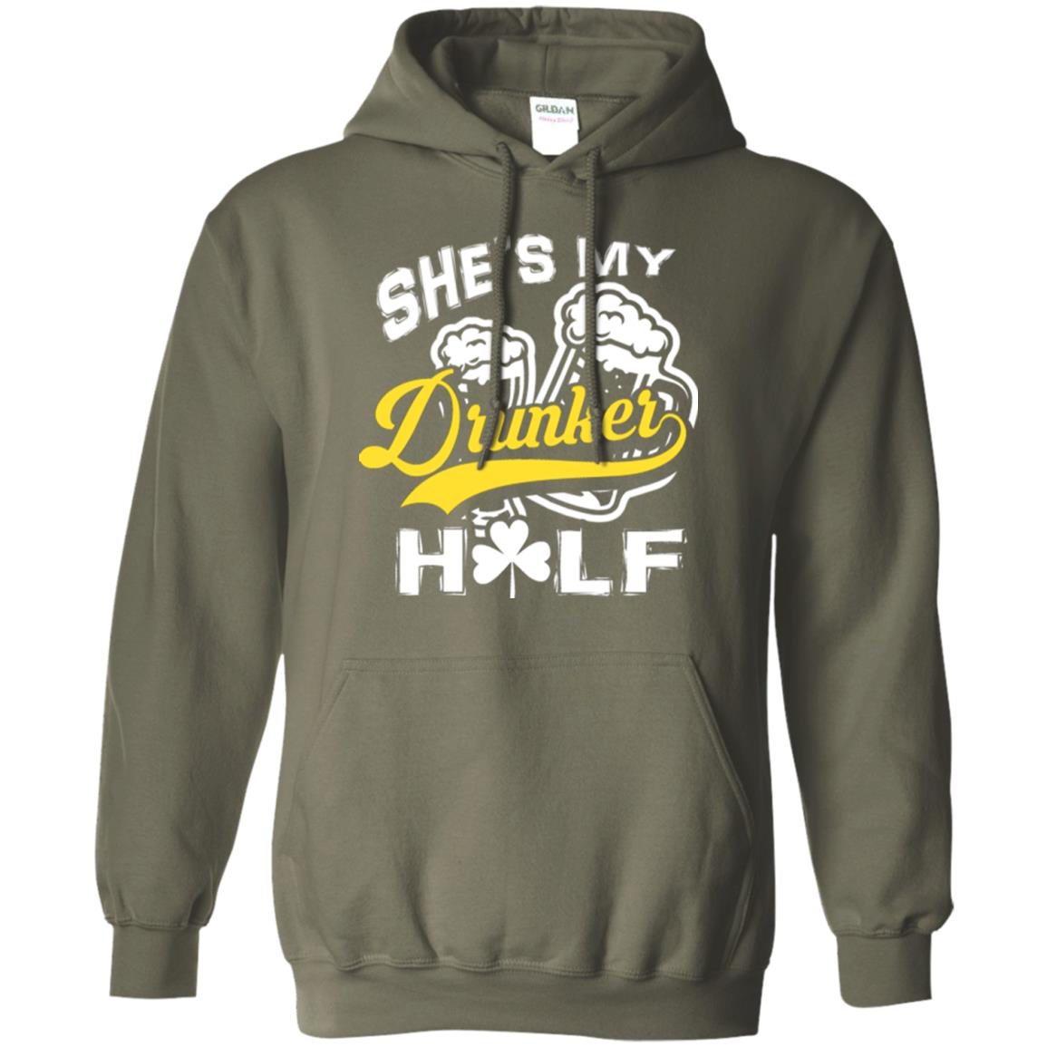 She's My Drunker Half Saint Patrick's Day T-shirt Military Green