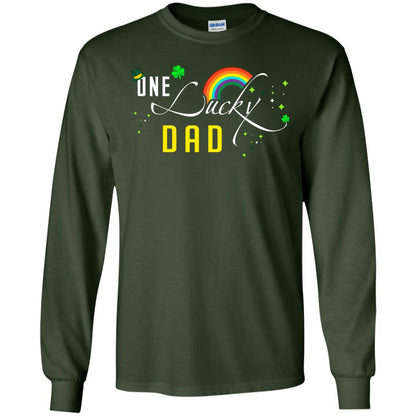One Lucky Dad St. Patrick_s Day T-shirt Forest Green