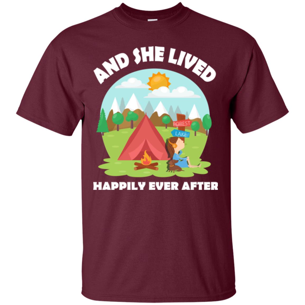And She Lived Happily Ever After T-shirt Maroon