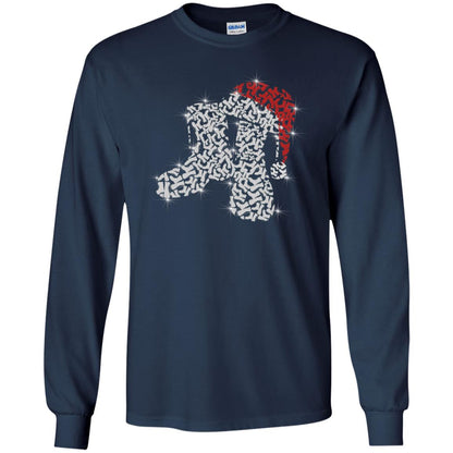 Veteran Boot With Santa Hat Merry Christmas Gift Shirt For Mens Womens Navy