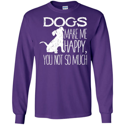 Dogs Lover T-shirt Dogs Make Me Happy You Not So Much Purple
