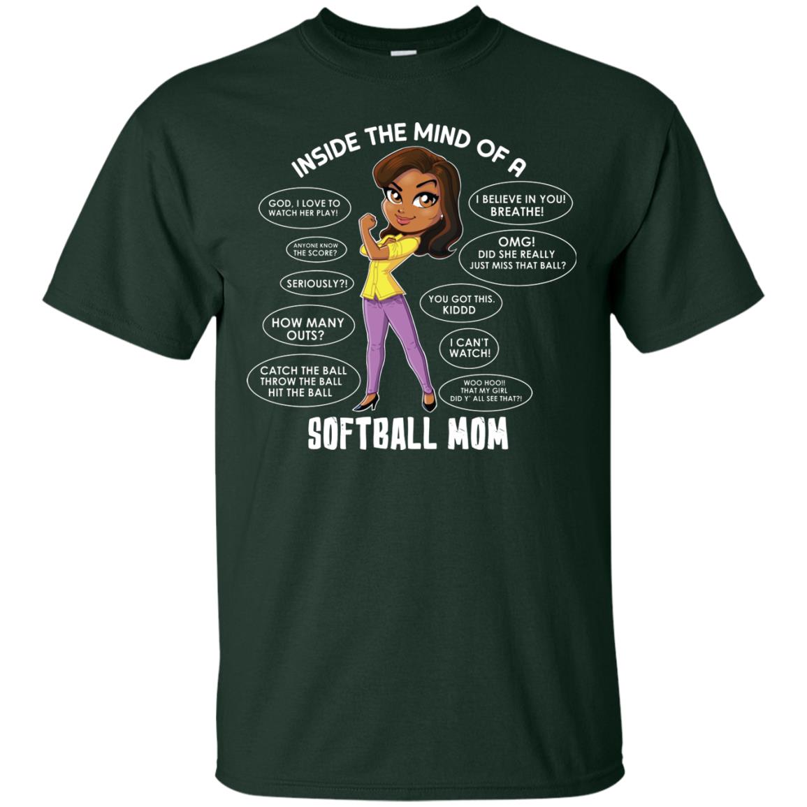 Inside The Mind Of A Softball Mom Shirt Forest