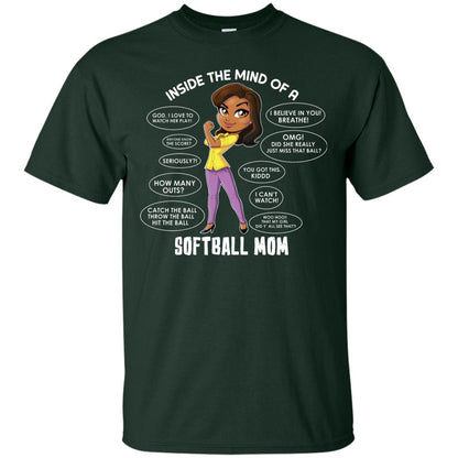 Inside The Mind Of A Softball Mom Shirt Forest