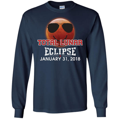 Blood Moon T-shirt Total Lunar Eclipse January 31. 2018 Navy
