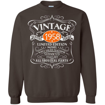 Vintage 60th Birthday T-shirt 1958 All Original Parts Dark Chocolate