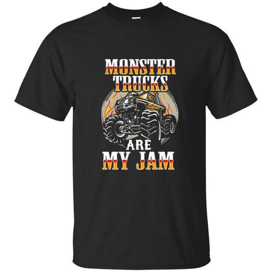 Funny Trucker T-shirt Monster Truck Are My Jam Black