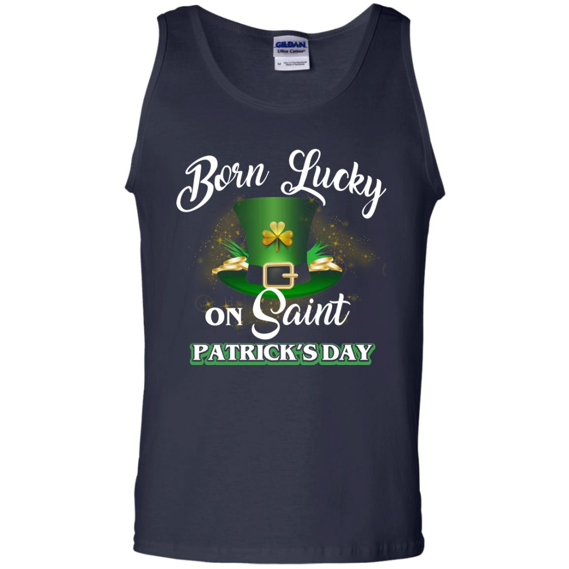 Born Lucky On Saint Patrick's Day T-shirt Navy