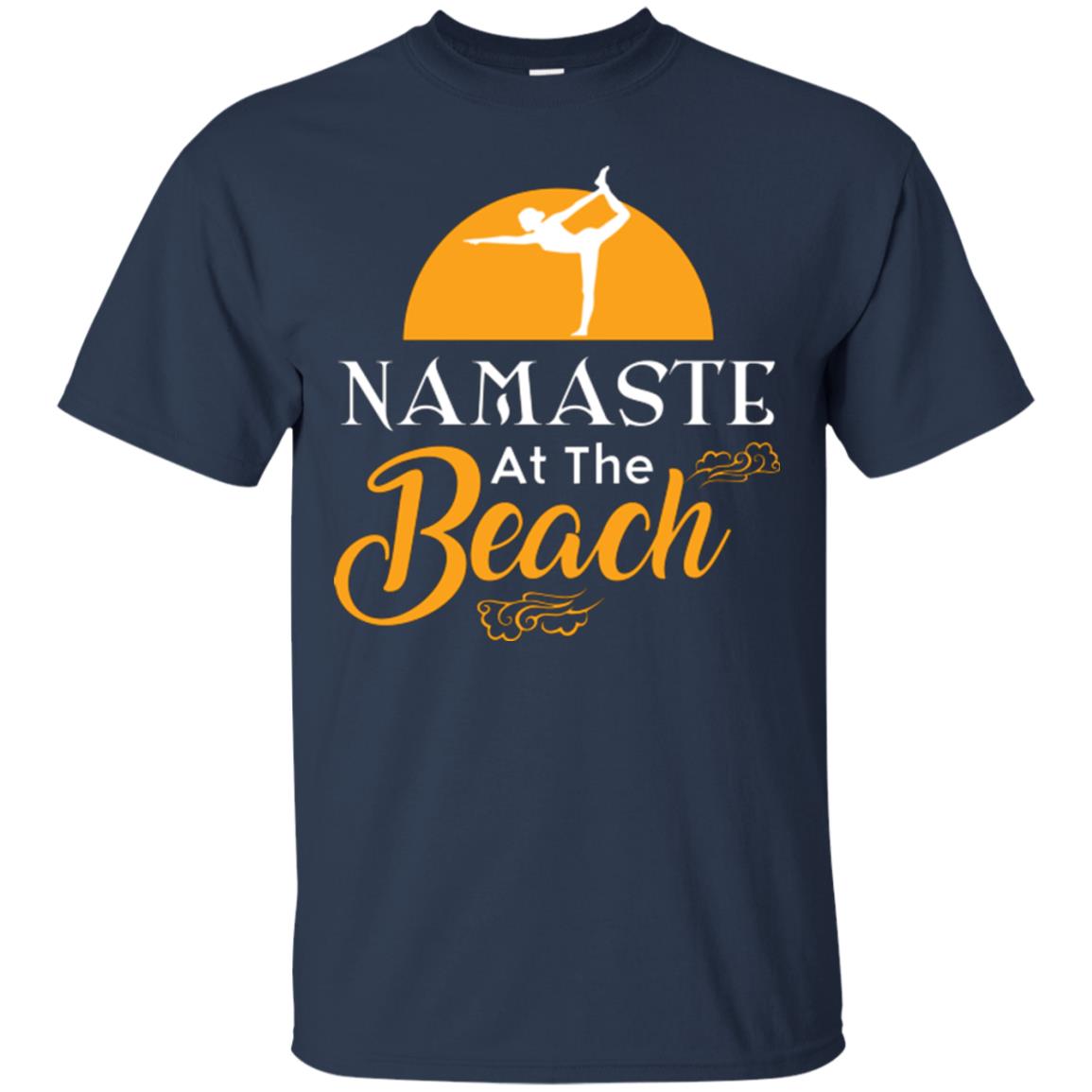 Yoga Lover T-shirt Namaste At The Beach Navy