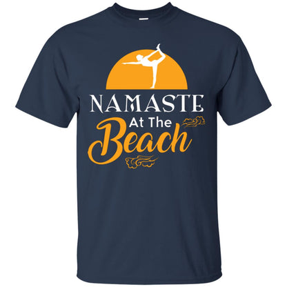 Yoga Lover T-shirt Namaste At The Beach Navy