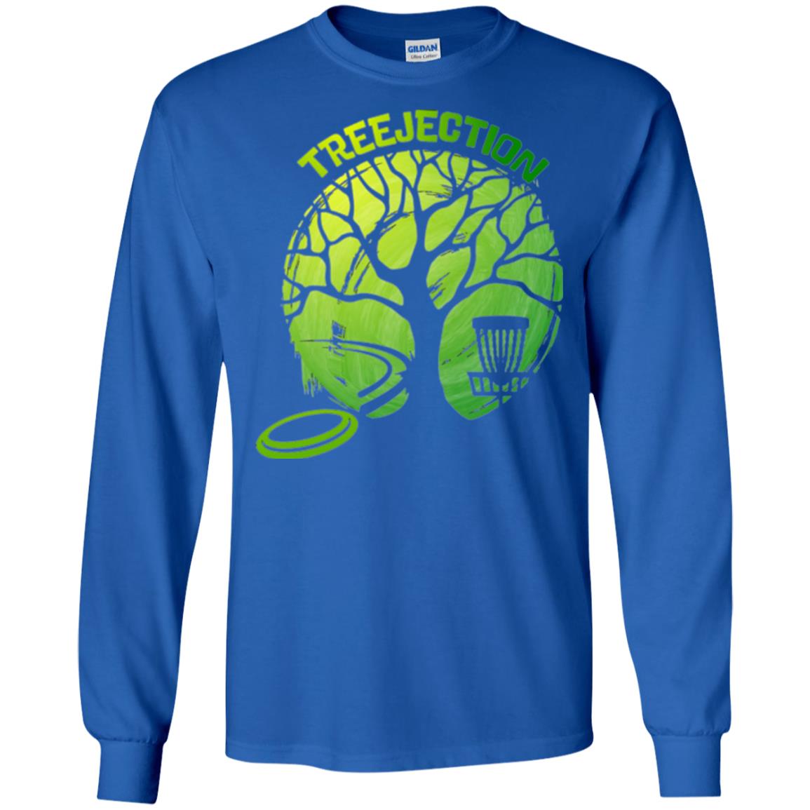 Funny Disc Golf T-shirt Treejection Royal