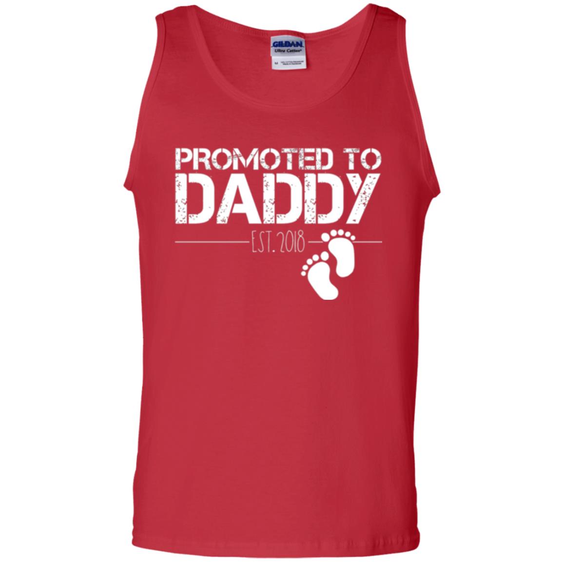 Daddy T-shirt Promoted To Daddy Est 2018 Red