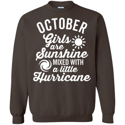 October Girls Are Sunshine Mixed With A Little Hurricane T-shirt Dark Chocolate