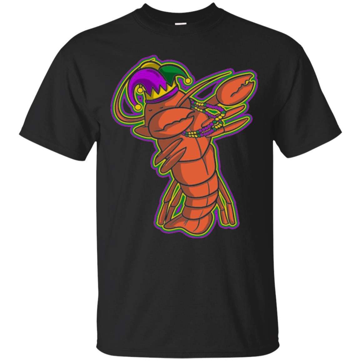 Dabbing Mardi Gras Crawfish T-shirt Mardi Gras Gift Shirt Black