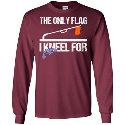 Fishing Lovers T-shirt The Only Flag I Kneel For Maroon