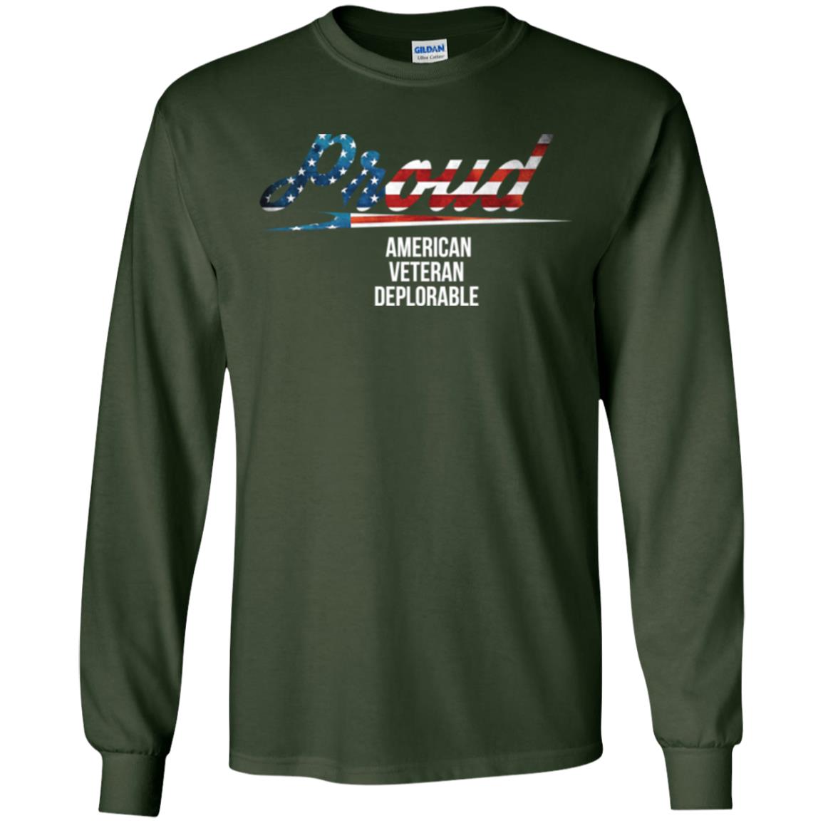 Veteran T-shirt Proud American Veteran Deplorable Forest Green