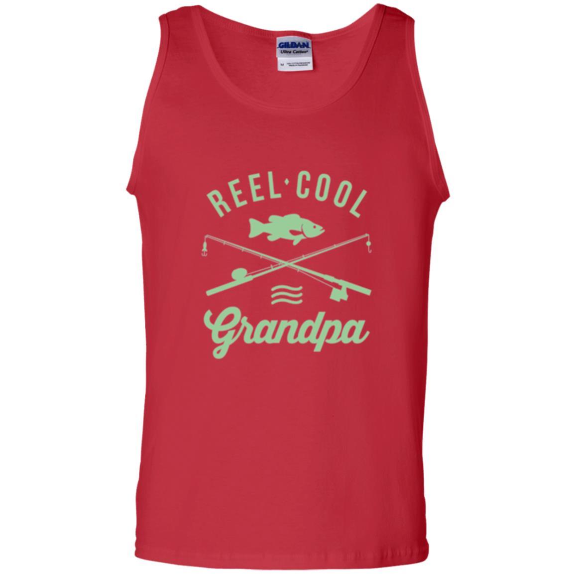 Fisherman T-shirt Retired Grandpa Reel Cool Red