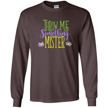 Throw Me Something Mister Mardi Gras T-shirt Dark Chocolate