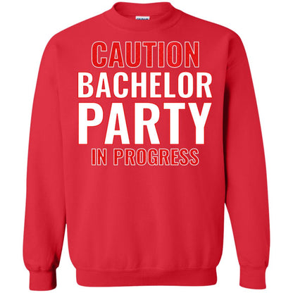 Funny Warning Caution Bachelor Party In Progress Red
