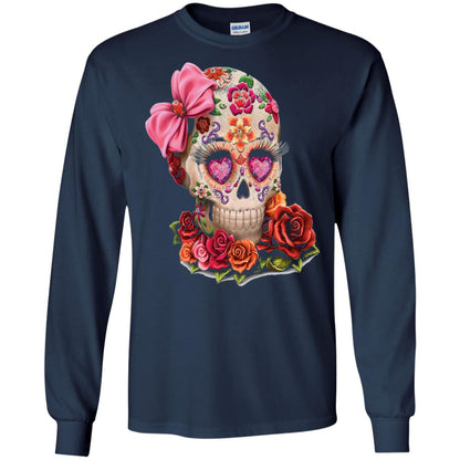 Cinco De Mayo Skull Women Flower Shirt Navy