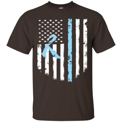 Ribbon American Flag Prostate Cancer Awareness Shirt Dark Chocolate