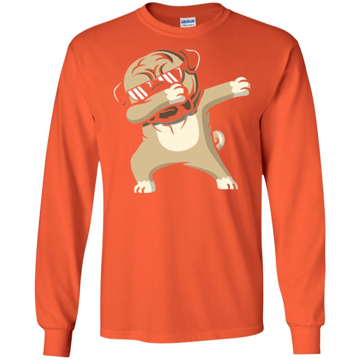 Dog Lover T-shirt Dabbing Pug T-shirt Orange