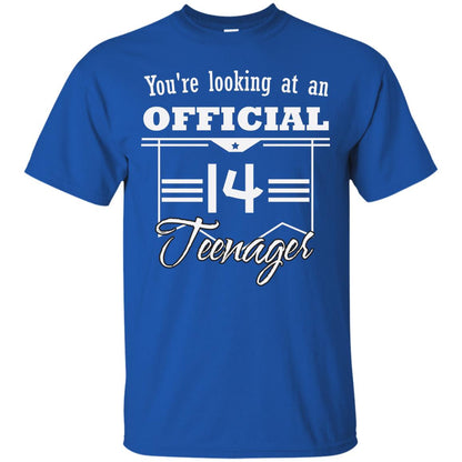 You're Looking At An Official 14 Teenager 14th Birthday Shirt Royal