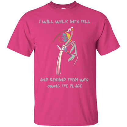 I Will Walk To Hell And Remind Them T-shirt Heliconia