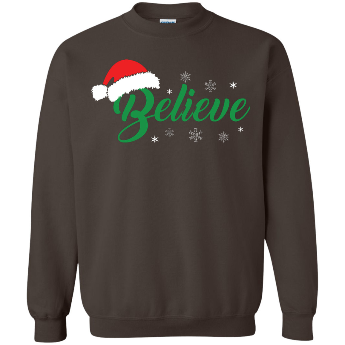 Christmas T-Shirt Believe In Santa Dark Chocolate