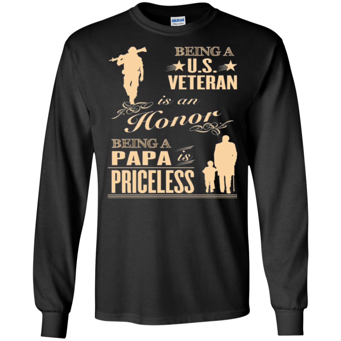 Papa T-shirt Being A U.s Veteran Black