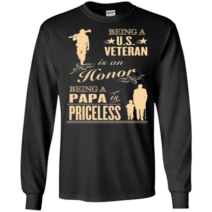 Papa T-shirt Being A U.s Veteran Black