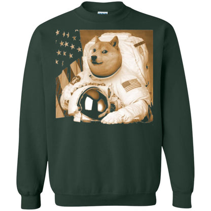 Astronomy T-shirt Dogecoin Moon Astronaut Crypto Forest Green