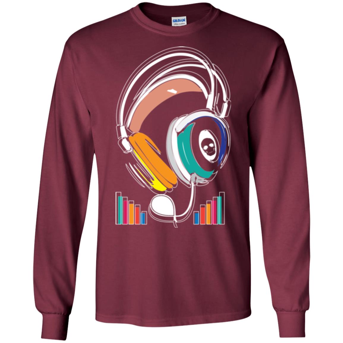 Music Lover T-shirt Sound Activated Glow Maroon