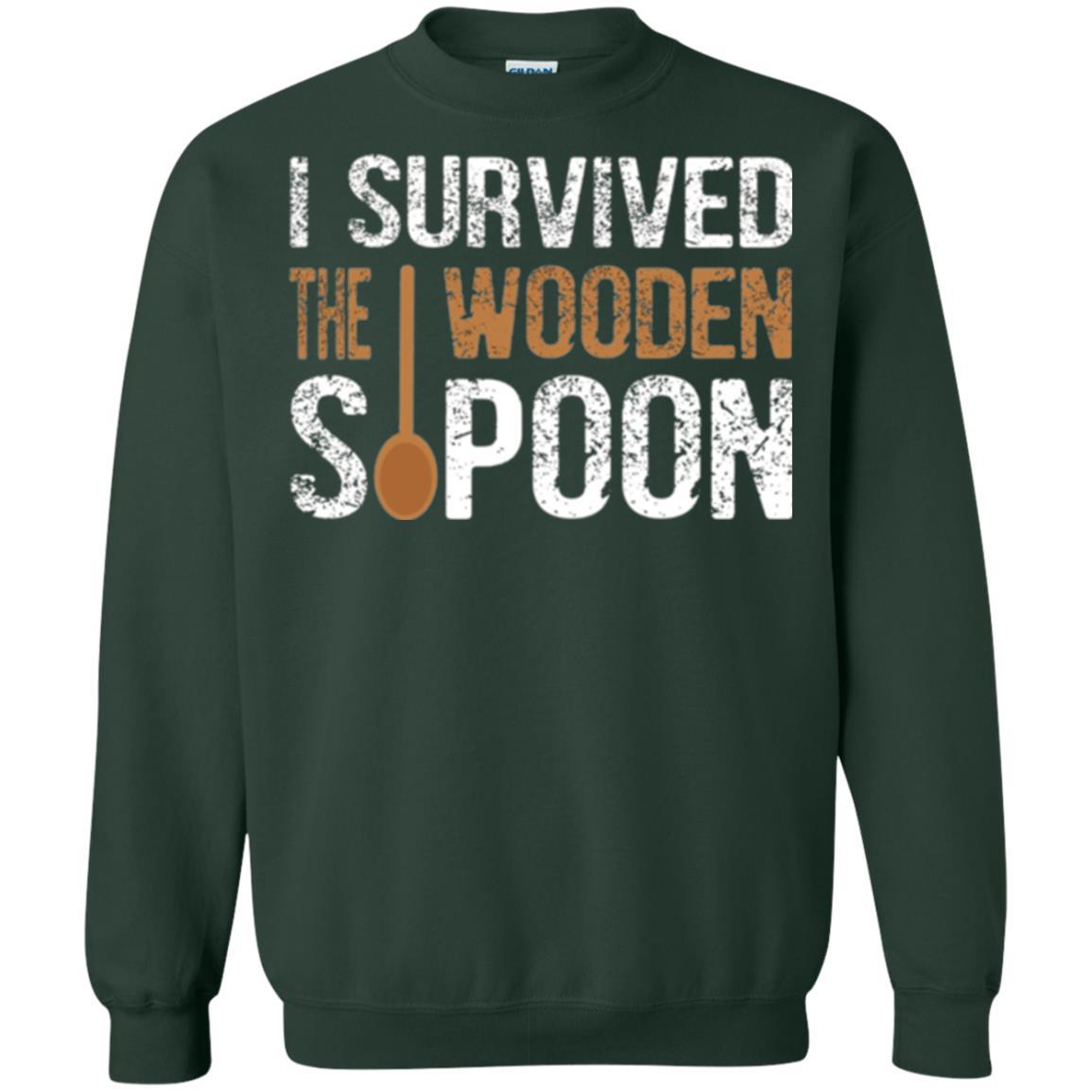 Spoon T-shirt I Survived The Wooden Spoon Forest Green