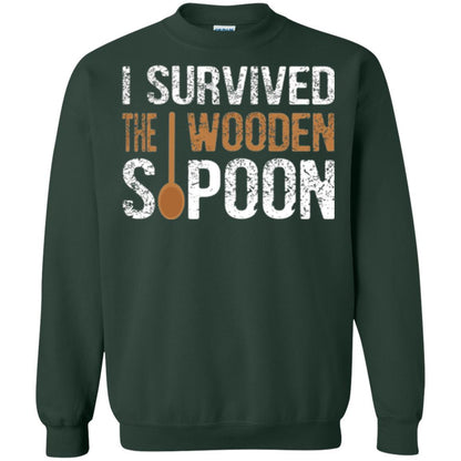 Spoon T-shirt I Survived The Wooden Spoon Forest Green