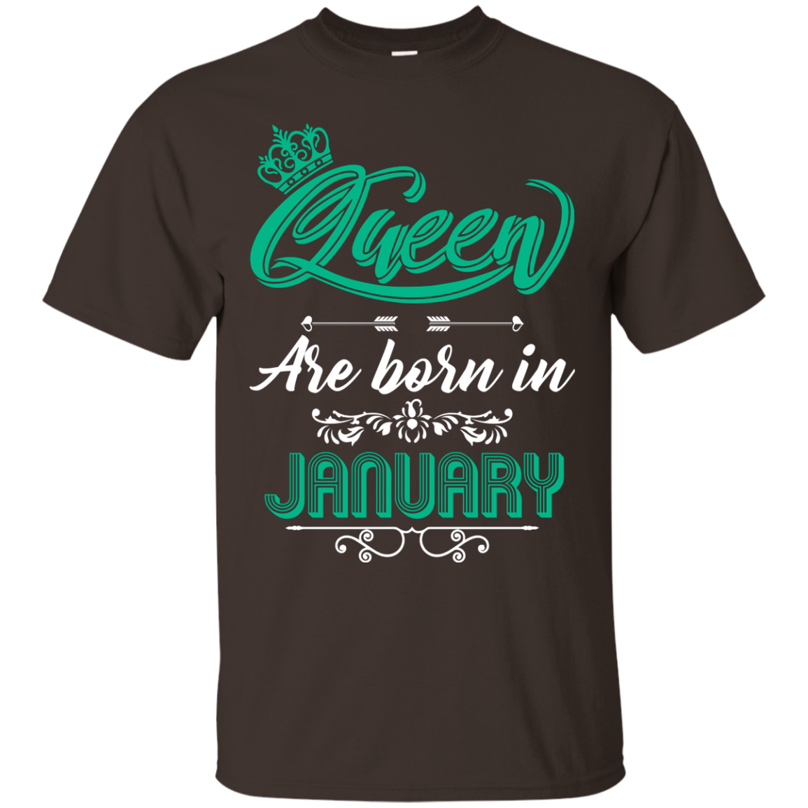 Brithday T-Shirt Queen Are Born In January Dark Chocolate