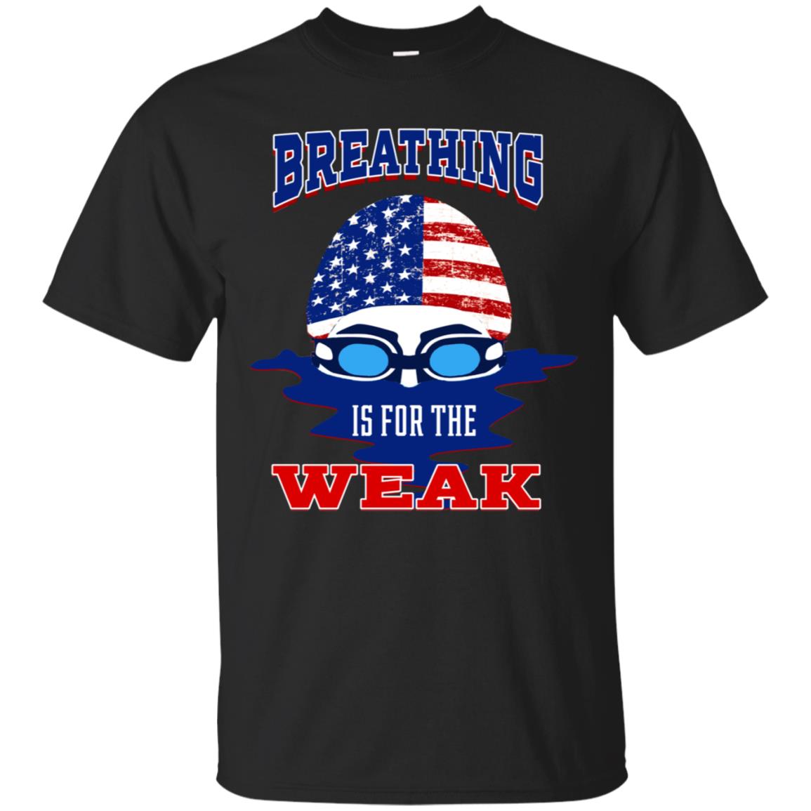 Breathing Is For The Weak Swimmer Gift Shirt Black