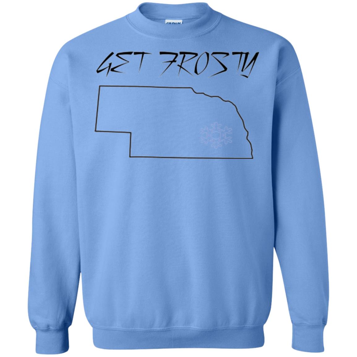 Christmas T-shirt Get Frosty Nebraska Football Carolina Blue