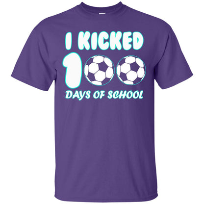 Soccer Lover T-shirt I Kicked 100 Days Of School Purple