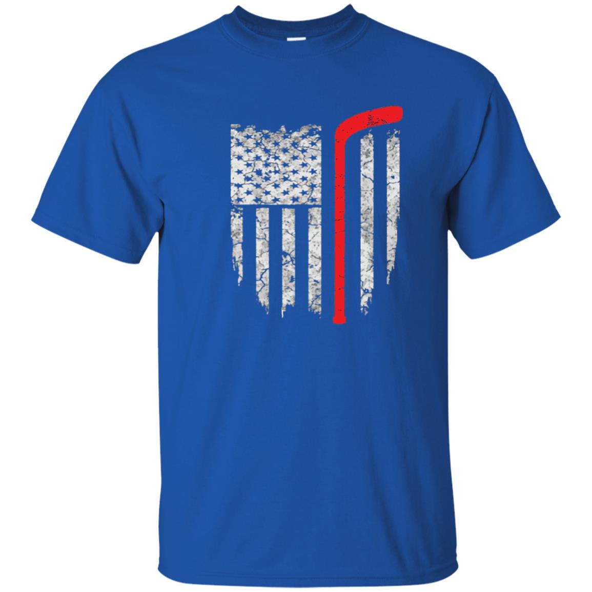 Hockey American Flag Hockey Lover T-shirt Royal
